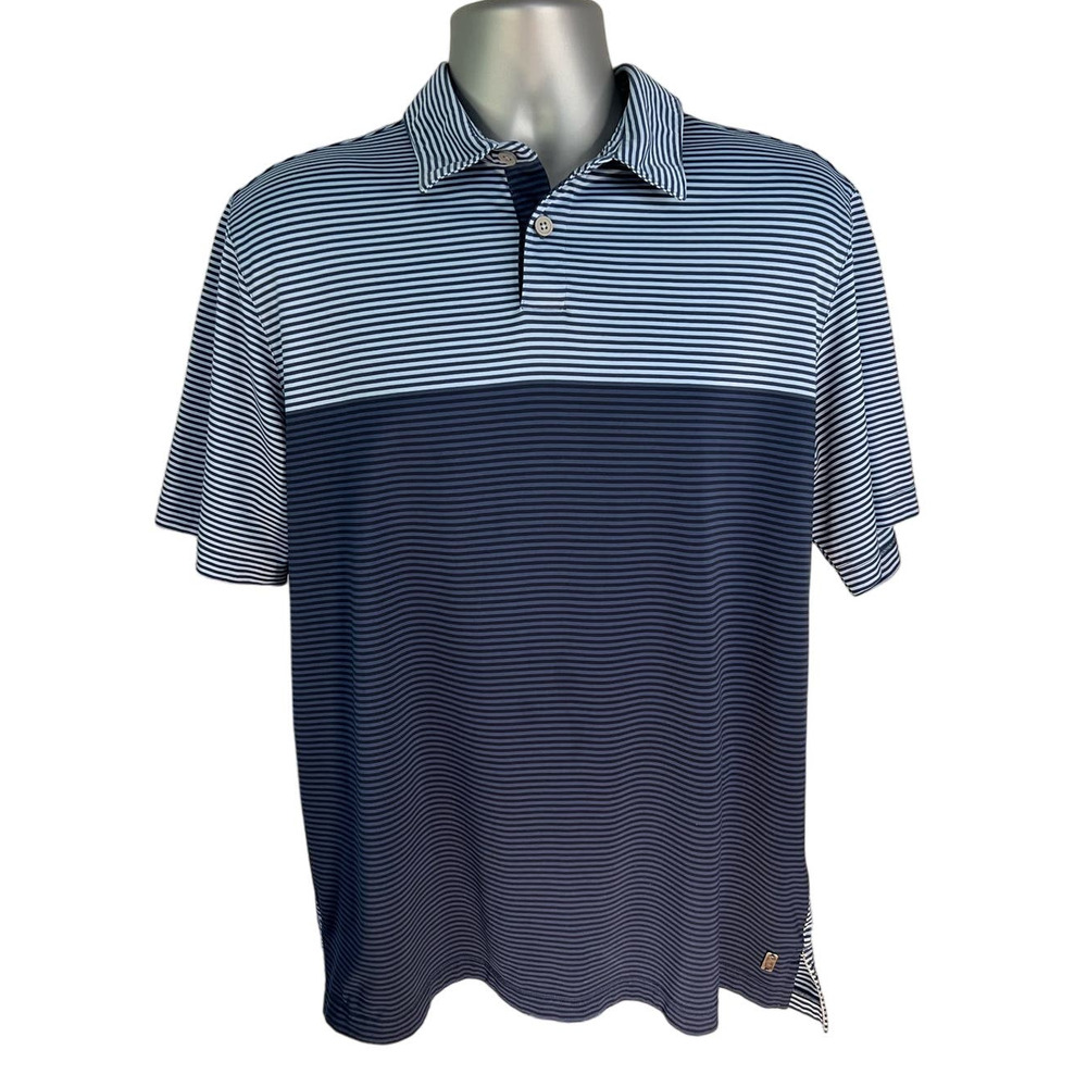 Adidas Performance Golf Polo Size L Blue on Blue Striped